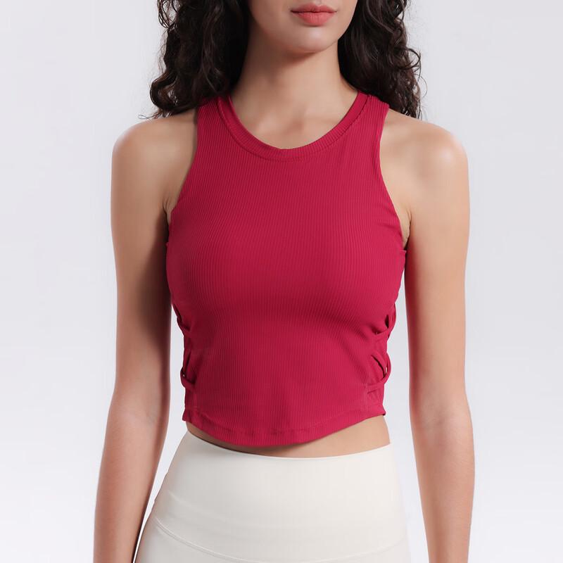 Ребристый топ для йоги Leshuhui с подушечками на груди S