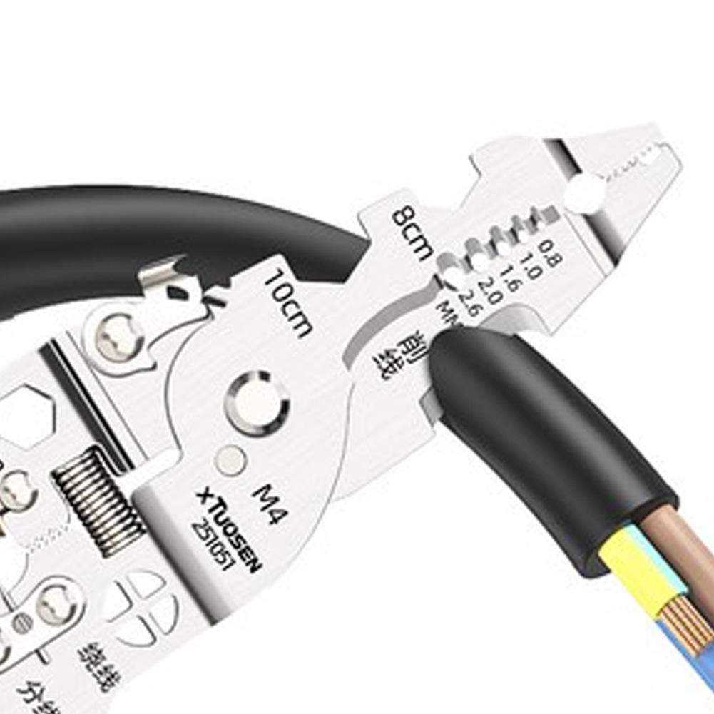 Foldable Electrician Wire Stripping Pliers Multifunctional Wire Crimper Cable Tools for Cutting Peeling Wiring