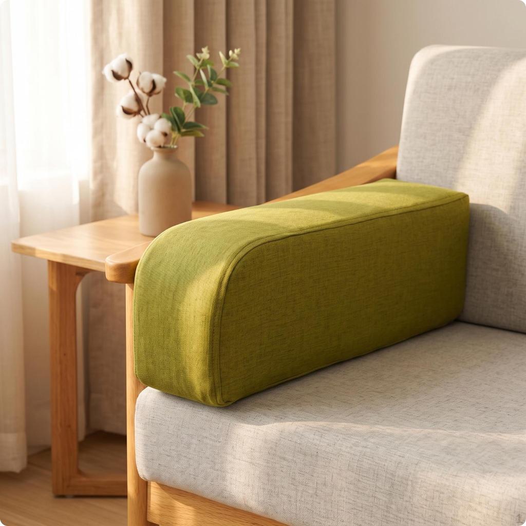 Supportive Curved Armrest Cushion Lightweight Sofa Pillow Compact Couch