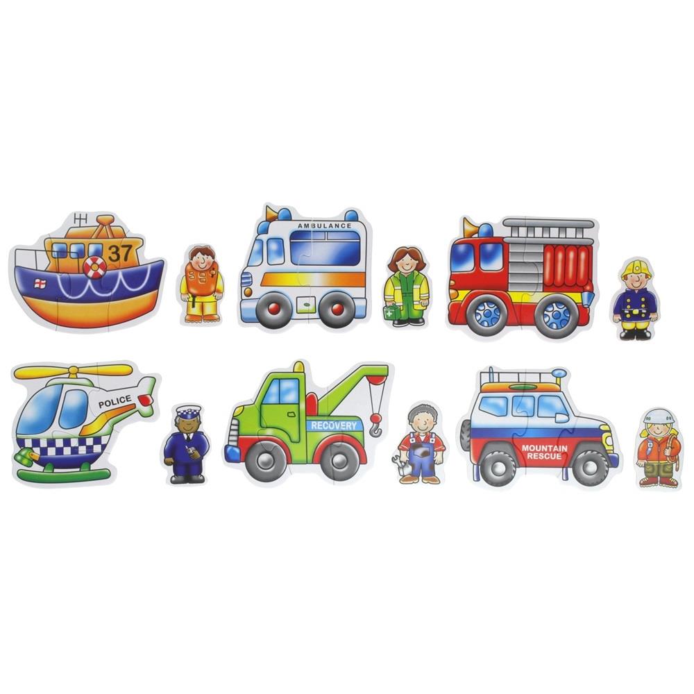 Baby Puzzle Emergency Vehicles Fire Department Helicopter Ambulance Tow Truck