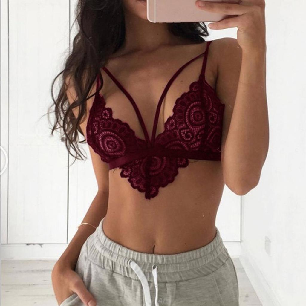 Women Lace Floral Bralette Bralet Bra Bustier  Cami Unpadded Tank