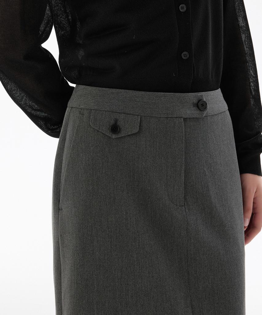 Musinsa Standard Woman Women'S Straight Maxi Skirt [Medium Grey]