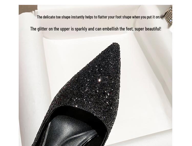 Damen Winter Brautschuhe - Pailletten & Kristall Hohe Stilettoabsätze, Zwei-Trage-Design, Keine müden Füße (2025 Neuer Stil)