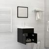 VidaXL Ensemble de Meubles de Salle de Bain Armoire de Rangement Miroir Mural Placard de Toilette Armoire d'Evier et Lavabo 3071307