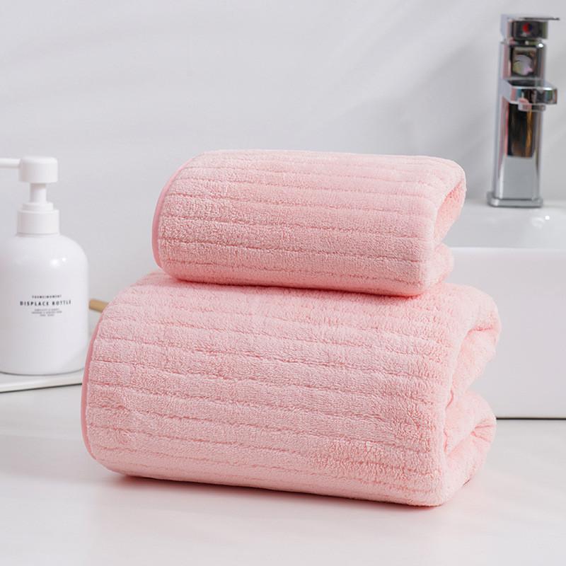 Adult Coral Fleece Face Towel With Edging For Shower And Face Care