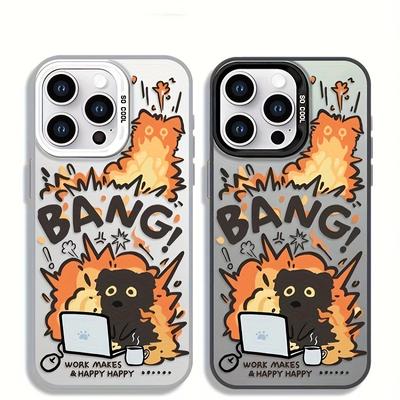 Kreslený roztomilý pár pouzdro na telefon pro IPhone 16 15 14 13 12 11 Pro Max 7 8 Plus nárazuvzdorný ochranný kryt