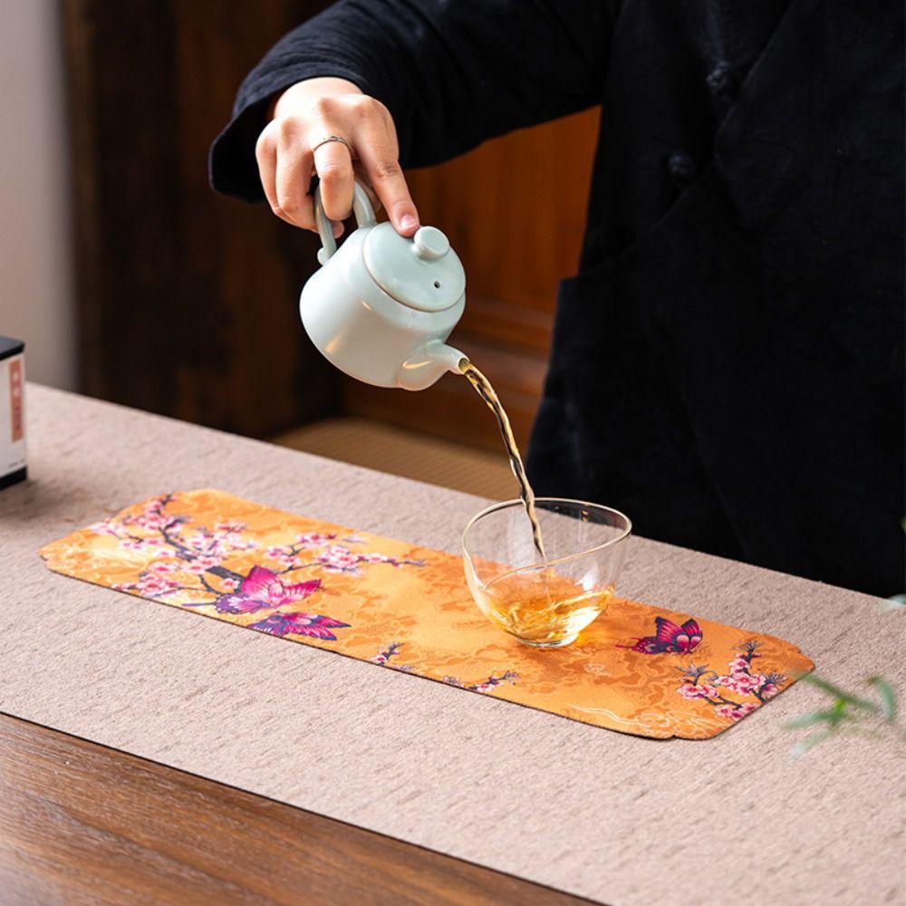 Heat Insulat Chinese Style Tea Mat Waterproof Tableware Mat Cup Pad Table Mat  Home