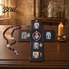 Catholic Icon Decor Portable Altar Handmade Pocket Prayer Shrine Faux Leather Spiritual Altar Foldable Devotional Religious Gift for Christian