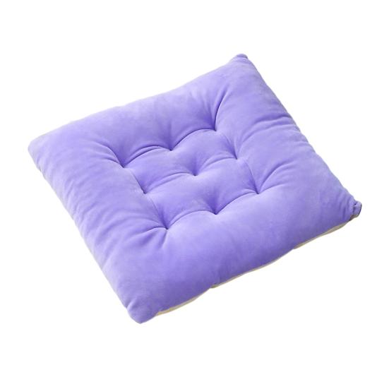 Decorative Contrast Edging Seat Pad Square Chair Cushion, Soft Plush Cushion with Straps, 15.75" x High Resilience Tatami Non Slip for Dining