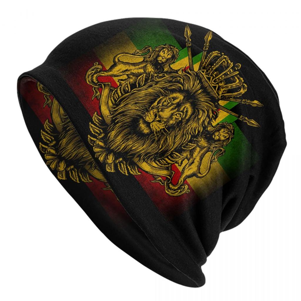 Custom Jamaica Rasta Lion Skullies Beanies Caps Unisex Winter Warm Knit Hat Reggae Jamaican Flag Bonnet Hats Outdoor Ski Cap