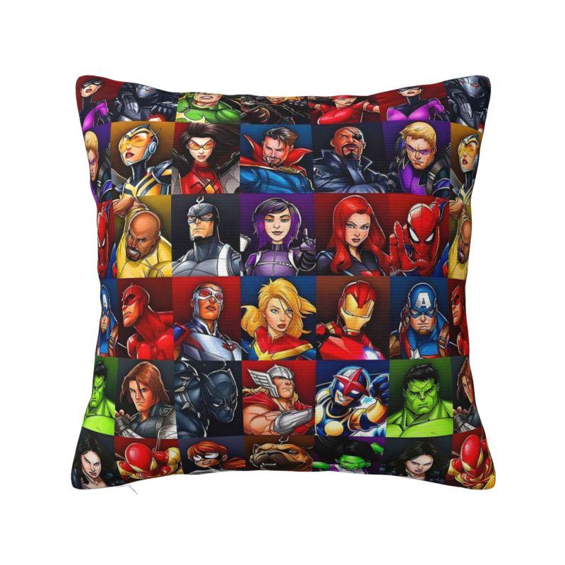 Federe per Cuscino Decorativo di Lusso Personalizzate con Personaggi Marvel Spider-Man Cartoni Animati Decorazione per la Casa Disney Fumetti Kawaii Cuscino per Sedia