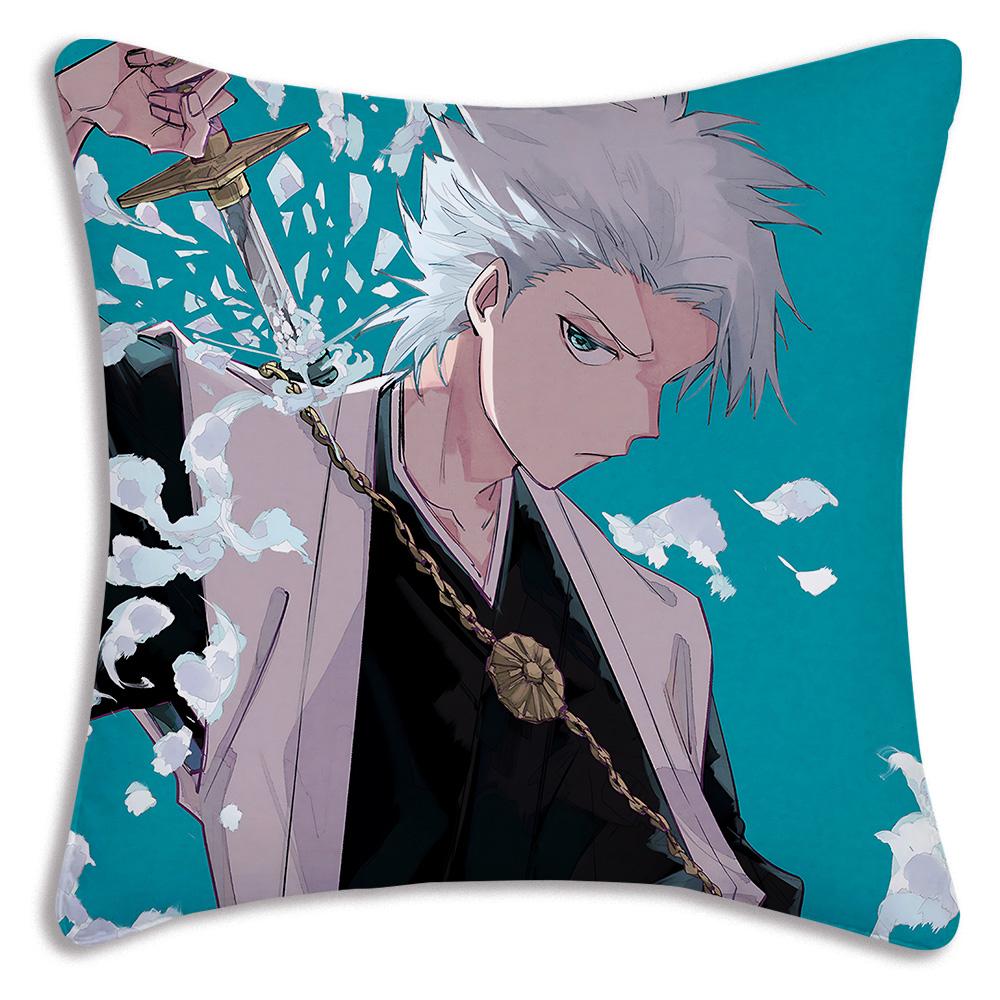 Hot Anime Bleach Ichigo Pillow Covers Cartoon Sofa Decorative Home Double-Sided Printing Short Plush Cute Cushion Cover