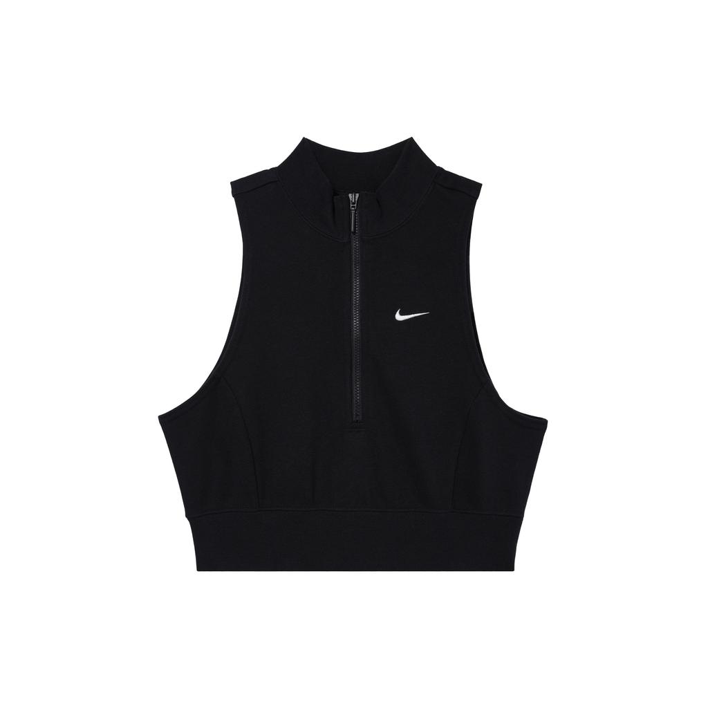 Nike Slim Fit Short Zip Tank Top Women Tops Black FV7492-010