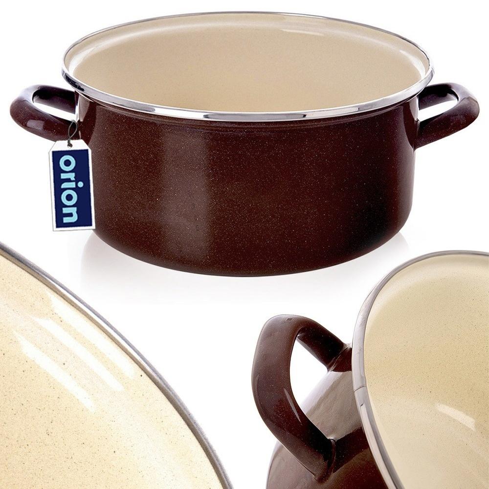 BROWN Enamel Pot 24 Cm, 4 L