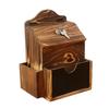 Handcrafted Wooden Feedback Box Featuring Lockable Slot Removable Writing And Storage Compartment For Office Decoration