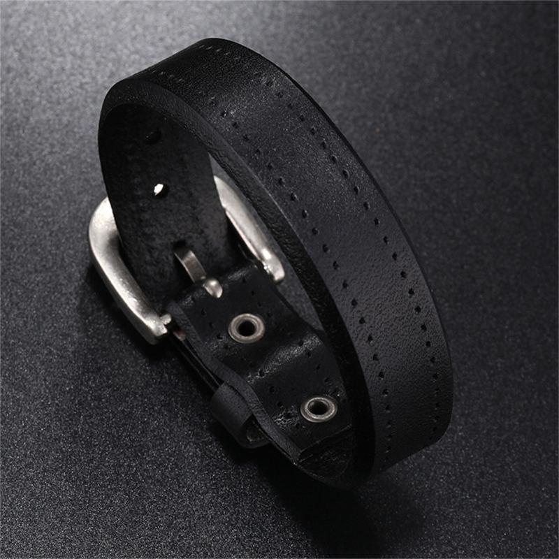 Handmade Beaded Bracelet Leather Bracelet Fashion Wrist Accessory Stylish Daily Wear Bracelet Leather Texture for Man