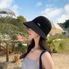 Hollow Woven Bucket Hat Women'S Summer Sunscreen Sun Hat Show Small Face Travel Beach Basin Hat Fashion