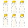 240ml Plastic Bear Honey Bottle Jars Empty Honey Squeeze Container with Flip-lid Reusable Bear Shaped Juice Bottle for Syrup Sauce Storing Dispensing