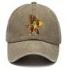 Gorilla Holding Beer And Taco Baseball Cap Denim Washed Adjustable Outdoor Sports Cap Unisex