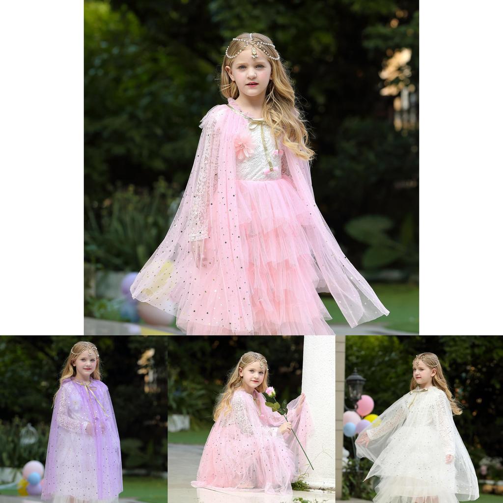 Magischer Elsa Kostumumhang aus weichem Polyester für Prinzessinnen-Verkleidungsspaß
