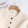 European Women's Knit Cardigan 2026 - Button-Up Sweater Coat, Autumn/Winter, Solid Color, Casual Fashion