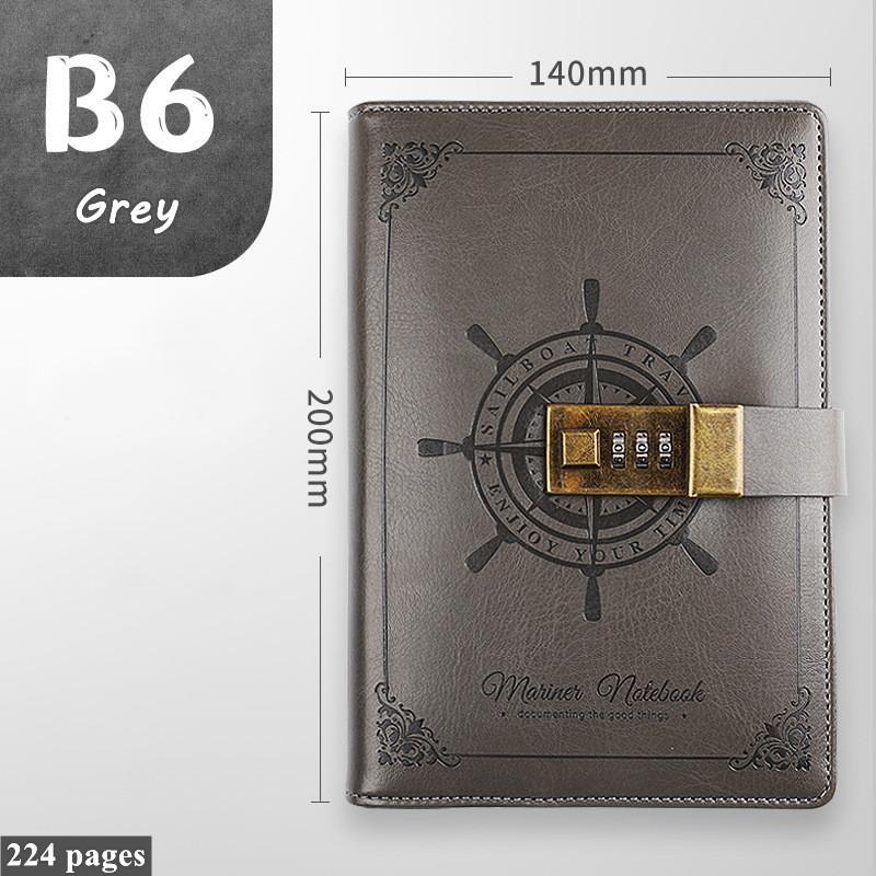 

Винтажный блокнот B6 Пароль Пиратский блокнот Справочник Ретро Пароль Блокнот Подарочная коробка Дневник серый