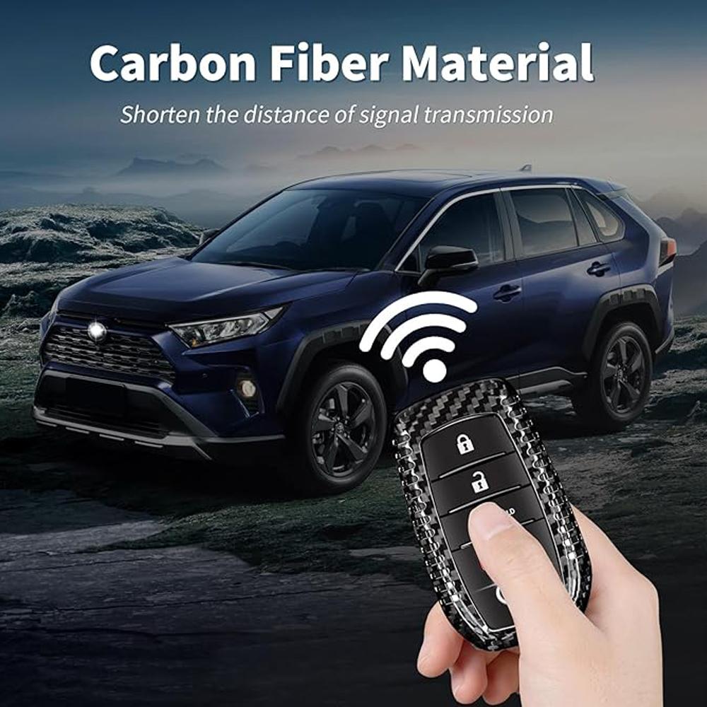 Key Cover for Toyota Venza Carbon Fiber Key Case for TOYOTA RAV4 Prime Land Cruiser Fortuner Mirai Collora Cross 2024 Car Key
