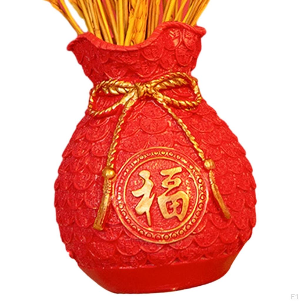 Chinese Year Blessing Vase with Resin Flower Pot