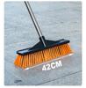 Large Commercial Stiff Bristle Floor Scrubber Brush with Long Handle for Cement, Moss, Marble, and Tile Cleaning