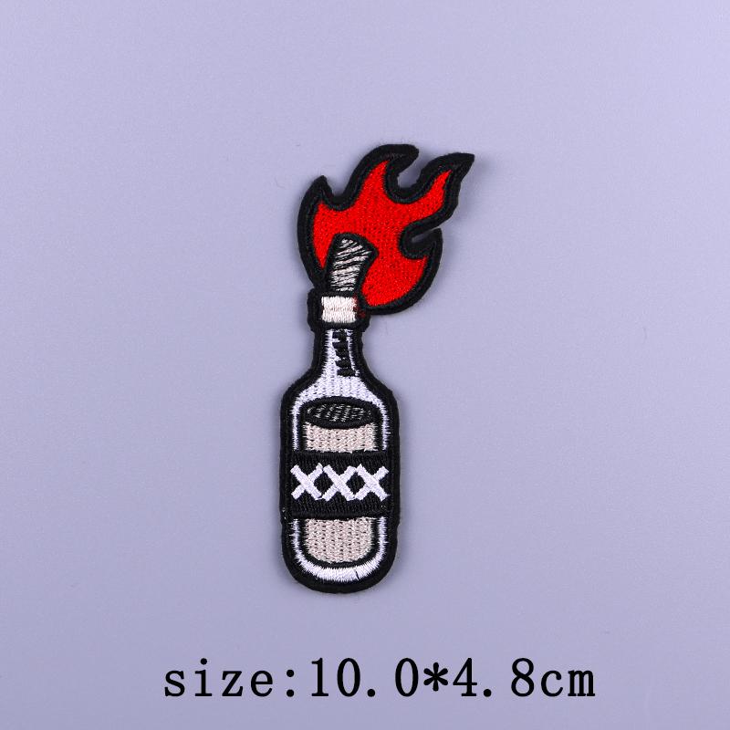 Punk Patch Iron On Embroidered Patches For Clothing Thermoadhesive Patches On Clothes Rock Biker Patch For Clothes Hook Loop