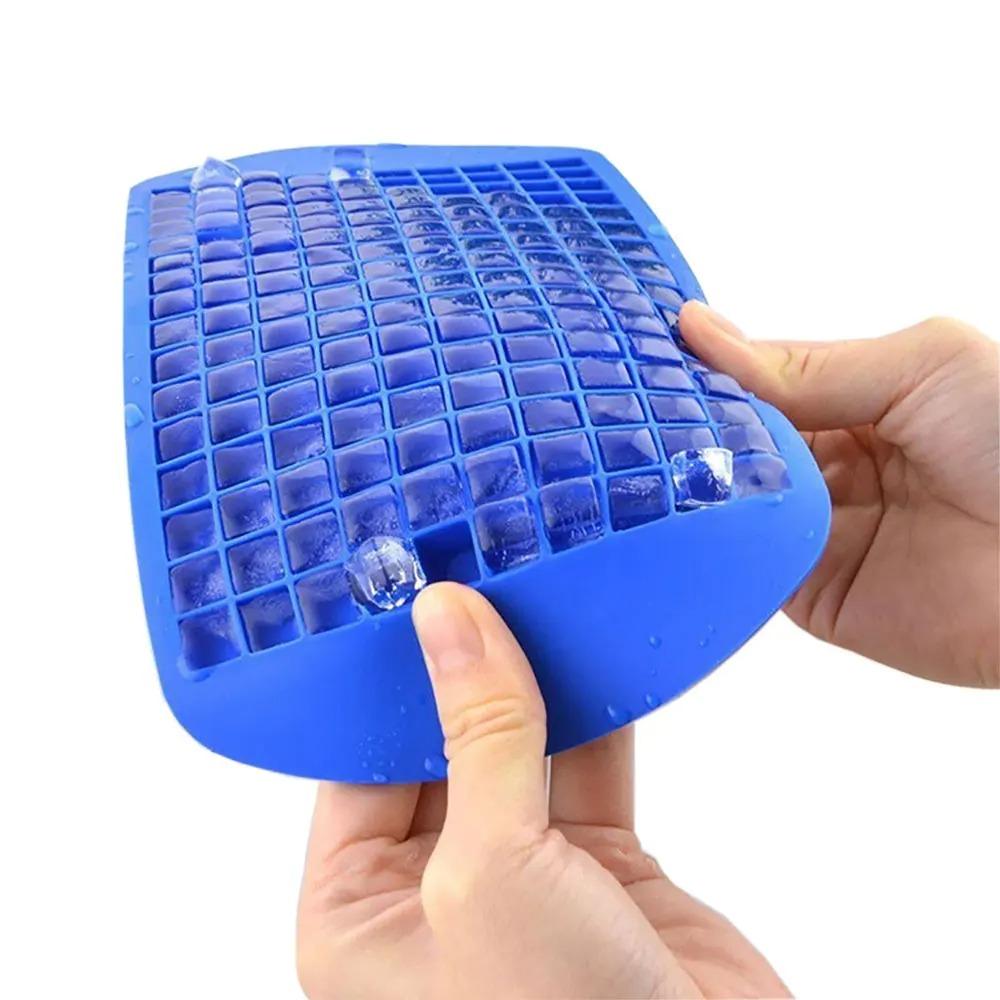 Reusable 160 Grid Ice Tray Silicone Ice Maker 1cm Ice Cube Square Ice Cube Mold  Summer