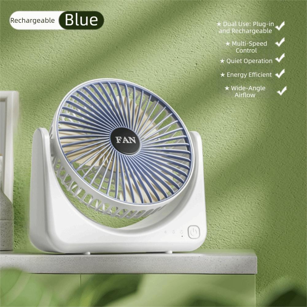 Rechargeable Portable Electric Fan Lightweight TriPole Desk Fan Desktop Mini Fan  Outdoor