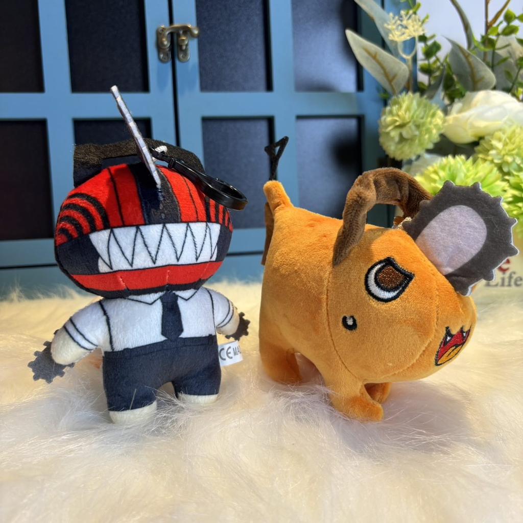 12cm Anime Chainsaw Man Puppen Plüschtier Cartoon Pochita Oranger Hund Kissen Kuscheltier Weiches Spielzeug Für Kinder Geburtstagsgeschenk