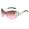 New personalized fashion frameless one-piece Spirit Snake temple sunglasses technology sense YK funny sunglasses