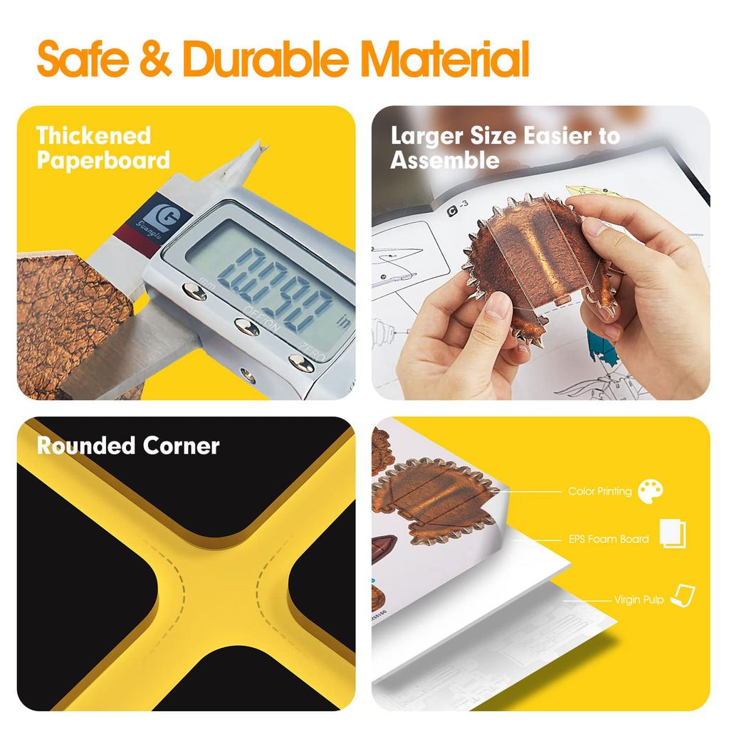 Cubicfun Triceratops Paper Craft Dinosaur Model 3D Puzzle No Glue or Tools Required Kids - -