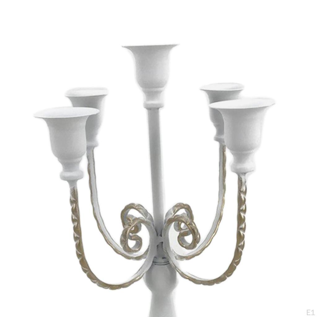 5-armiger Metallkerzenständer, Kandelaber-Ornament Mittelstück für Hochzeitsessen Bankett