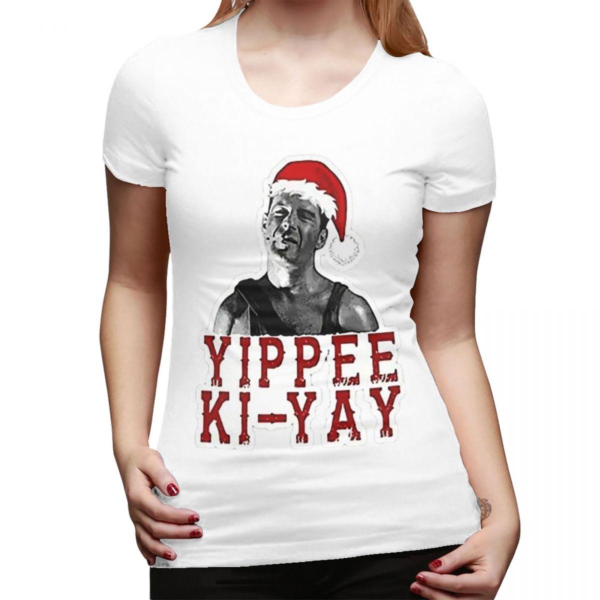 

Yippie KiYay Die Hard Christmas TShirt for Women Crew Neck Streetwear T Shirts Womens Tees Short Summer Clothes Tops S