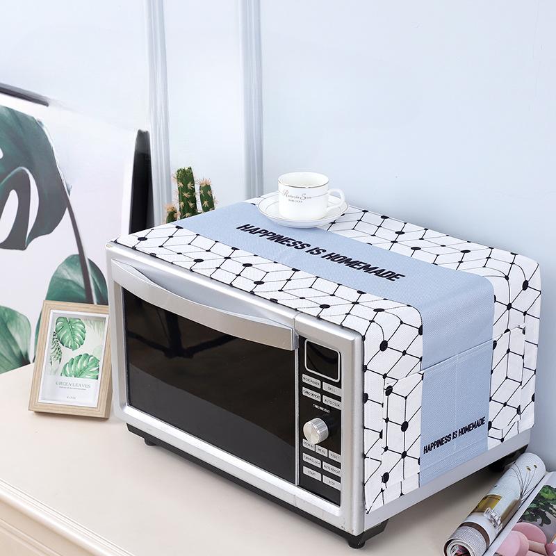 Simple Fabric Household Items Oven Refrigerator Oil-proof and Water-proof Cover Cloth Microwave Oven Cover Printed Dust Cover