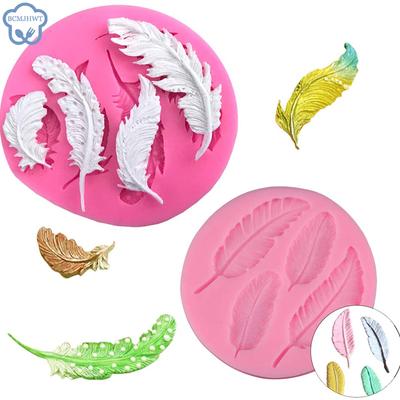 Birds Feather Lace Border Mold Sugar Buttons Silicone Mold Diy Fondant Cake Decorating Tools Chocolate Gumpaste Baking Utensils