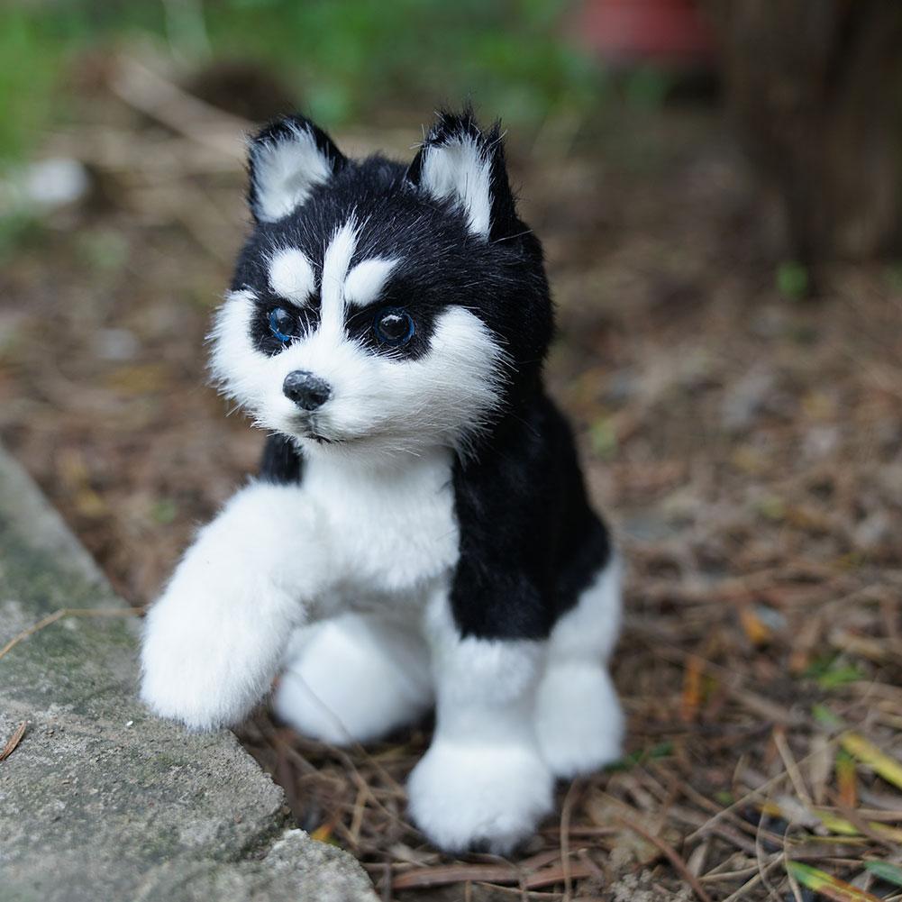 Realistic Husky Dog Simulation Toy Dog Puppy Lifelike Stuffed Companion Toy Pet Dog Handcrafted Husky Lifelike Dog Plush Toy