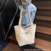 Embroidered Dachshund Canvas Bag Female Large Capacity Student Class Tote Bag Casual Versatile Shoulder Commuter Tote Bag