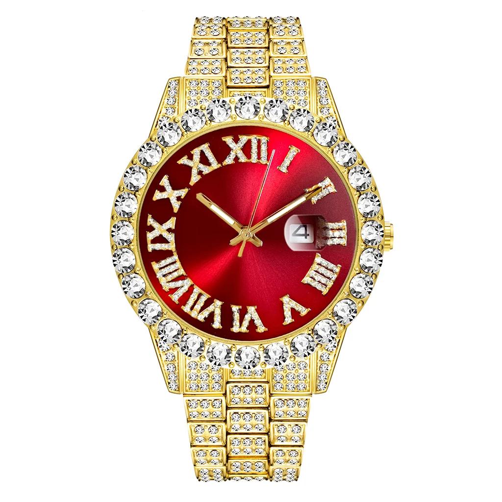 Iced Out Watch Men Luxury Brand Full Diamond Mens Watches AAA CZ Quartz Men's Watch Waterproof Hip Hop Male Clock Gift for Men