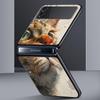 Cute Cat Hard PC Phone Case For Samsung Galaxy Z Flip 7 6 5 4 Black Cover For Galaxy Z Flip 3 Foldable Fundas Shell Capas Bags