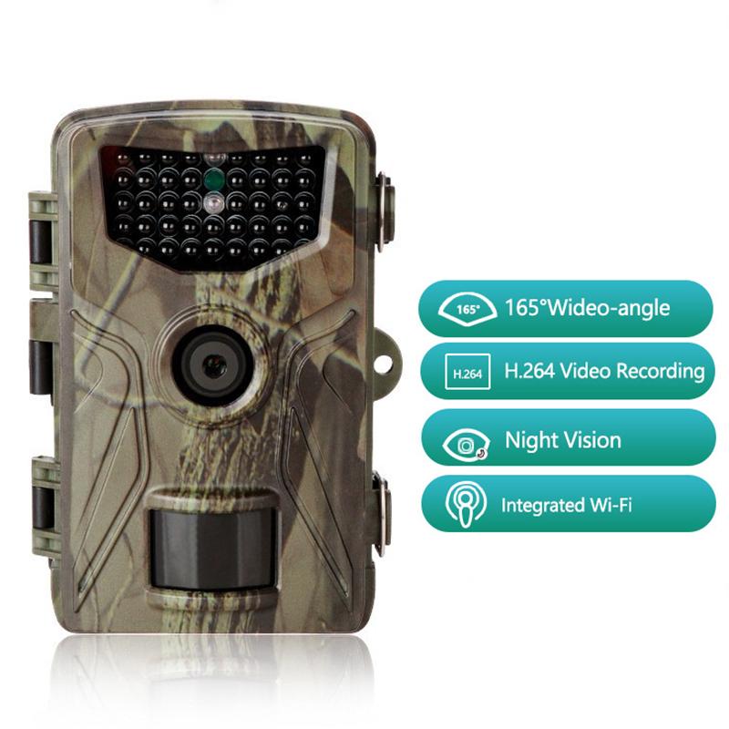 

20-мегапіксельна камера для мисливських стежок, 1080p, камери для спостереження за дикою природою, нічне бачення, активація руху, відкритий Po Traps Hc804a Wildlife Scouting 1pcs