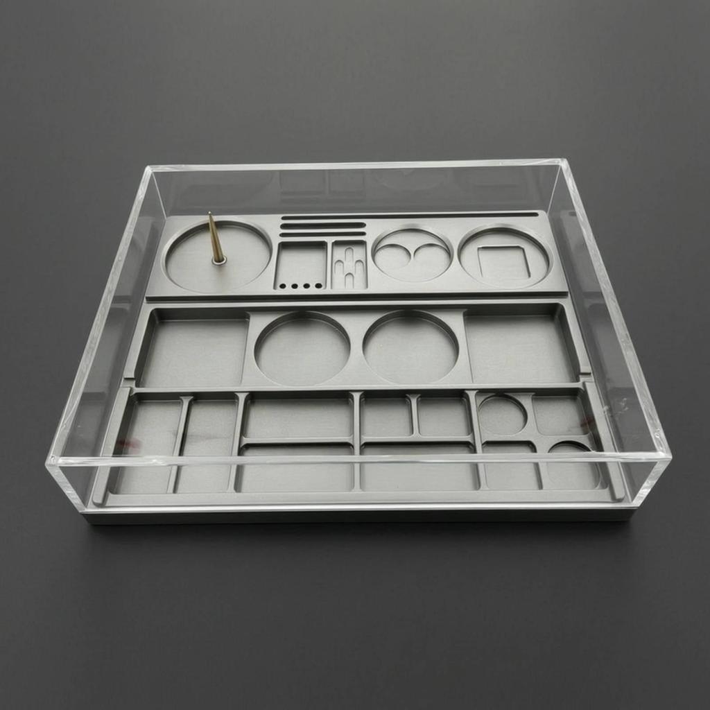 Watch Compartment Organizer with Clear Lid Transparent Tray Compact