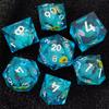 Coc RPG Dice Set Polyhedral DND Tabletop Games Resin With Quicksand
