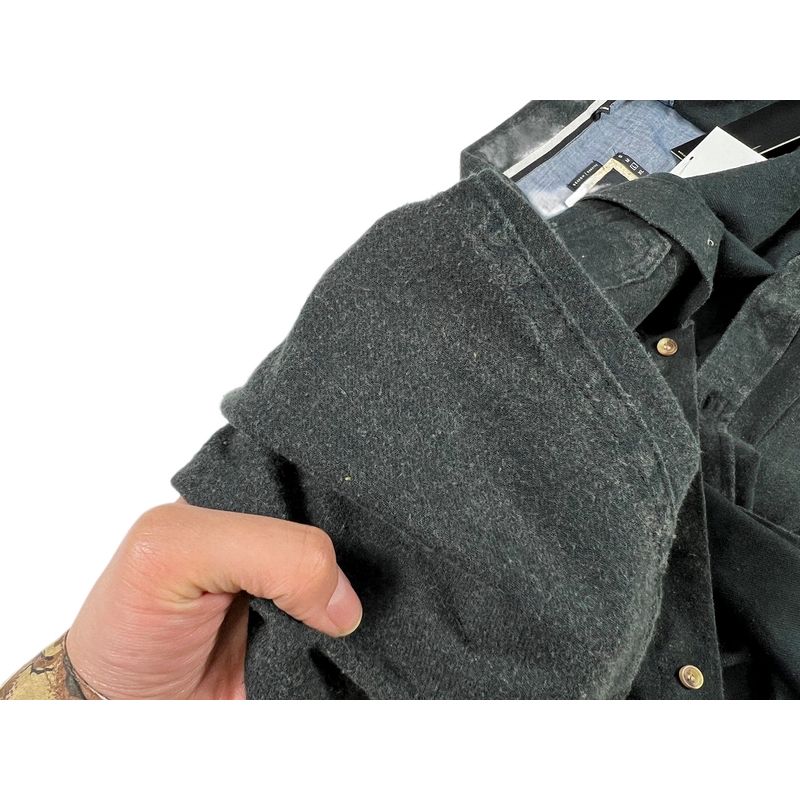 European and American Style Men s Spring and Autumn Thin Washed Cotton Long-Sleeve Shirt, American-Style Couple s Retro Brushed Western Cowboy Shirt Retro black gray L