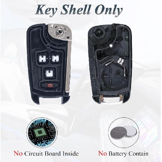 Key Fob Shell Case Fits for Chevrolet Sonic Trax Equinox Chevy Buick Encore GMC Terrain 4 Button Folding Flip Remote Control Key Fob Cover