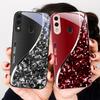 Die Kurve aus Silbermetall Für Samsung A20 30 22 23 24 25 26 31 32 A33 34 35 42 50 51 52 53 54 55 56 70 71 72 73 Glas-Handyhülle