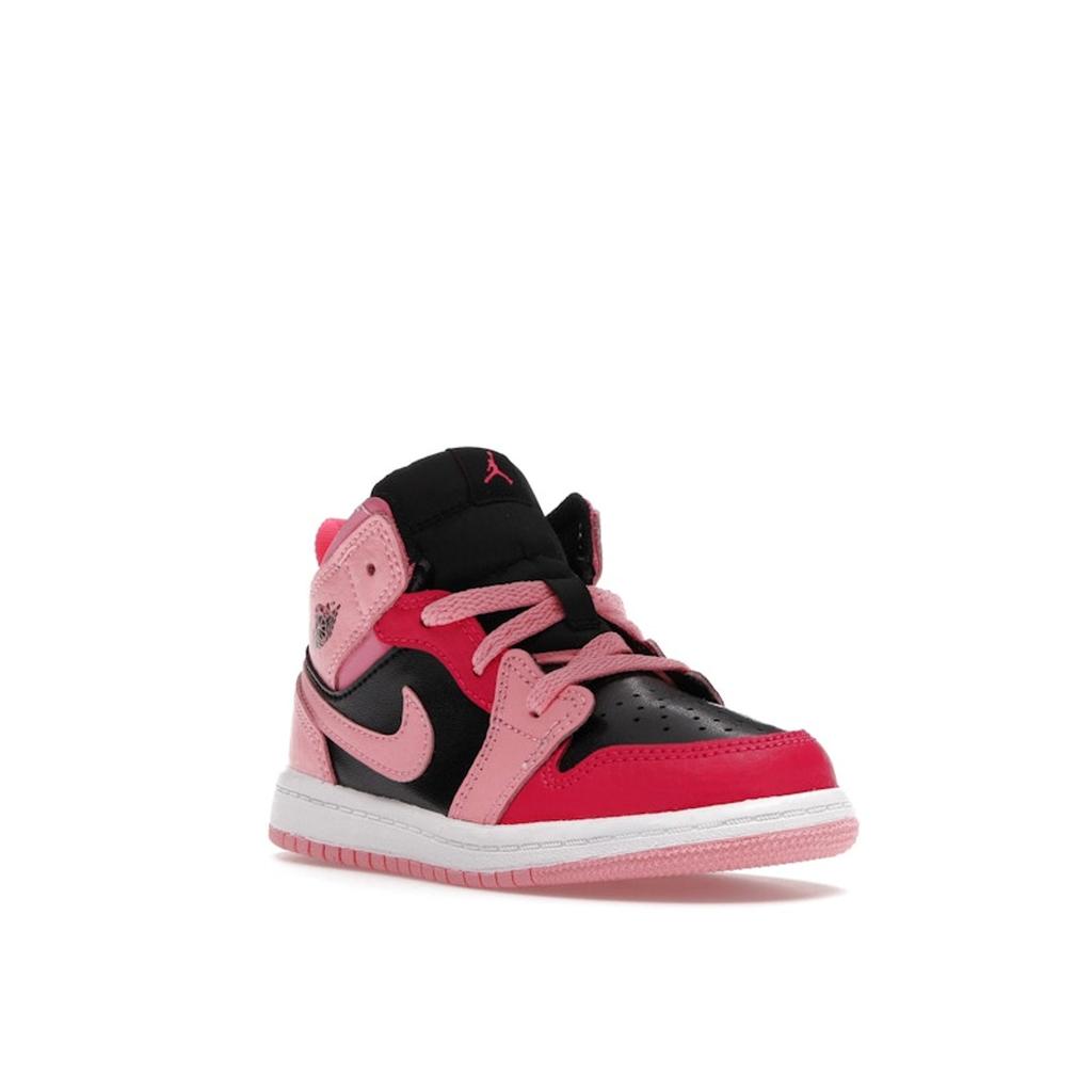 Air Jordan 1 Mid TD Coral Chalk Baby Sneakers Pink Rush-Pink Black 640735-662